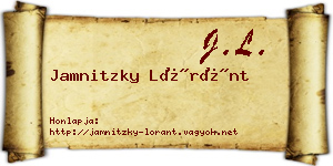 Jamnitzky Lóránt névjegykártya
