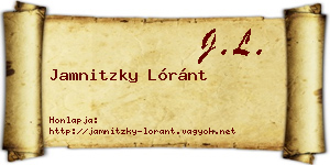 Jamnitzky Lóránt névjegykártya