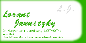 lorant jamnitzky business card